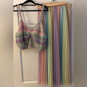 Le Superbe pleated skirt and Hailey Mohair cami top SET LARGE
